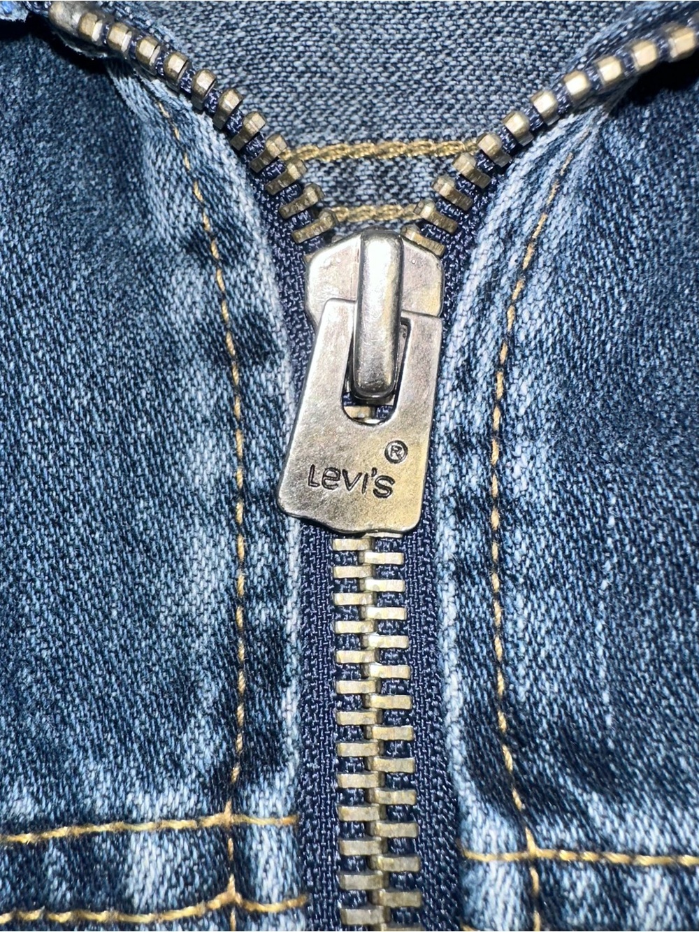 Vintage Y2K Levis Bush Jacket Full Zip Denim Jean Belted Chore Jacket Size Large - Picture 4 of 14